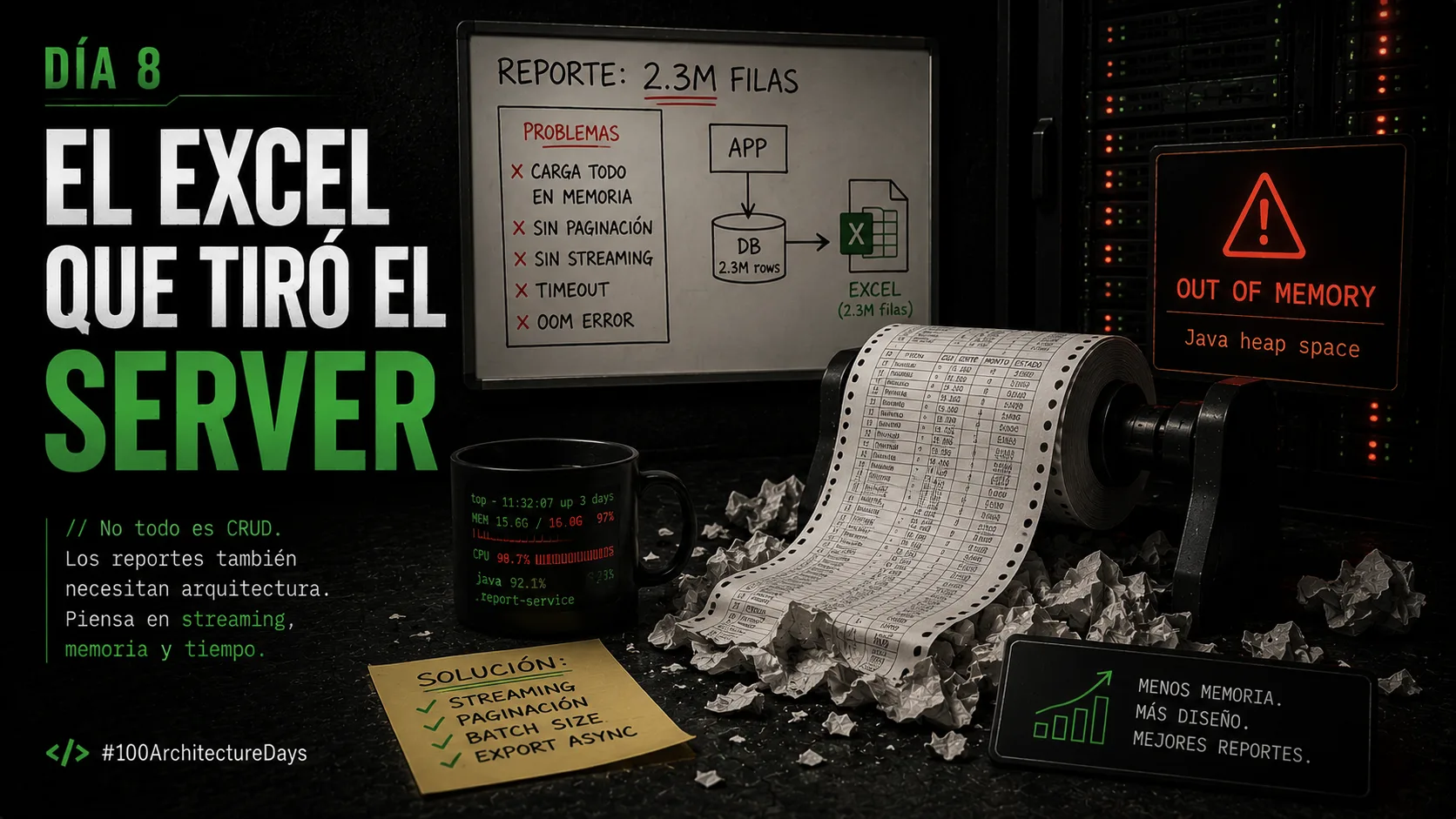 Día 8: El usuario subió un Excel y tu servidor pidió perdón